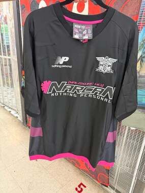 Nothing Personal Narcan Naloxone HCI Soccer Jersey Black Size M